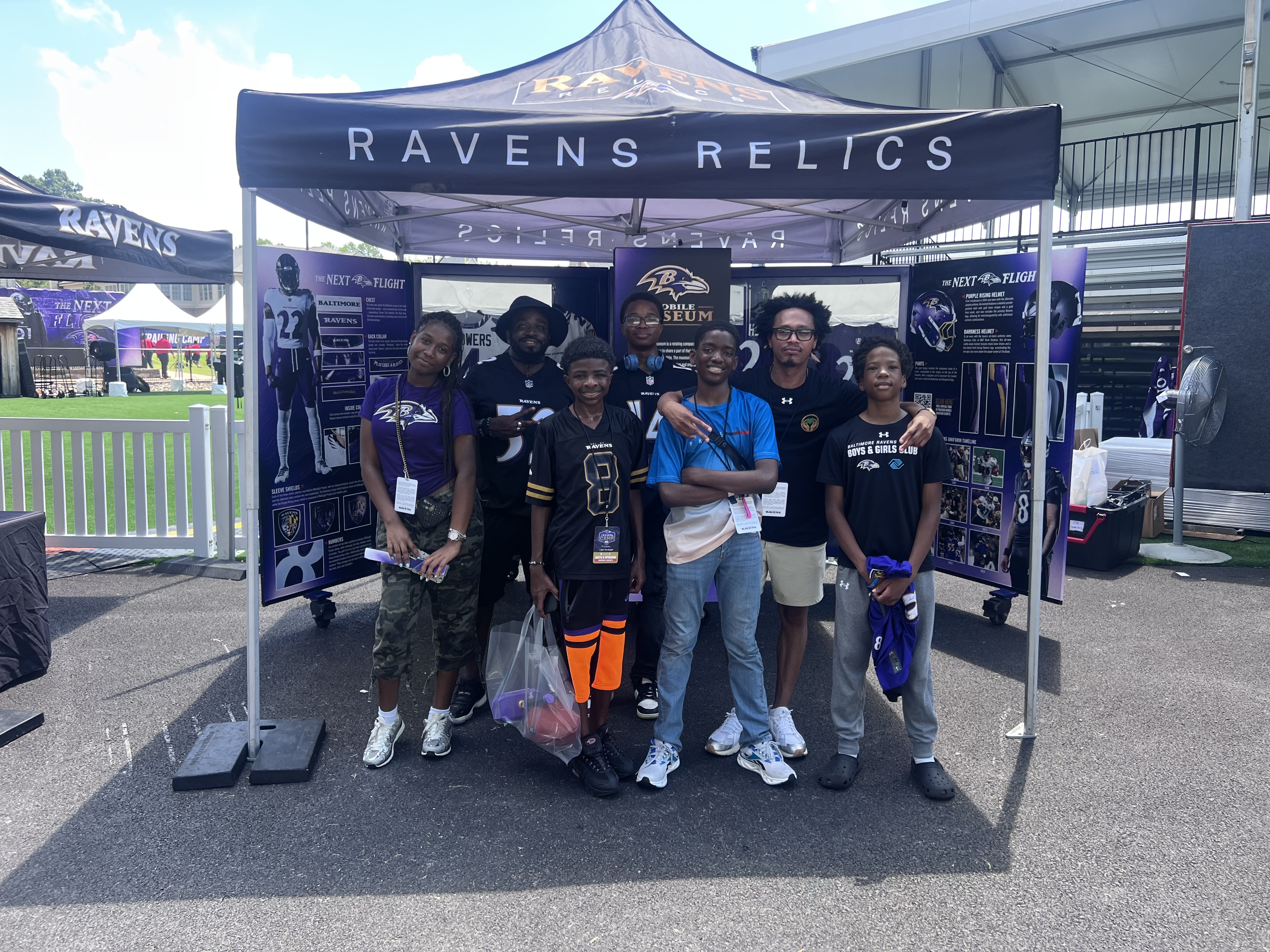 Flip-A-Heart youth and leaders at a Baltimore Ravens community experience
