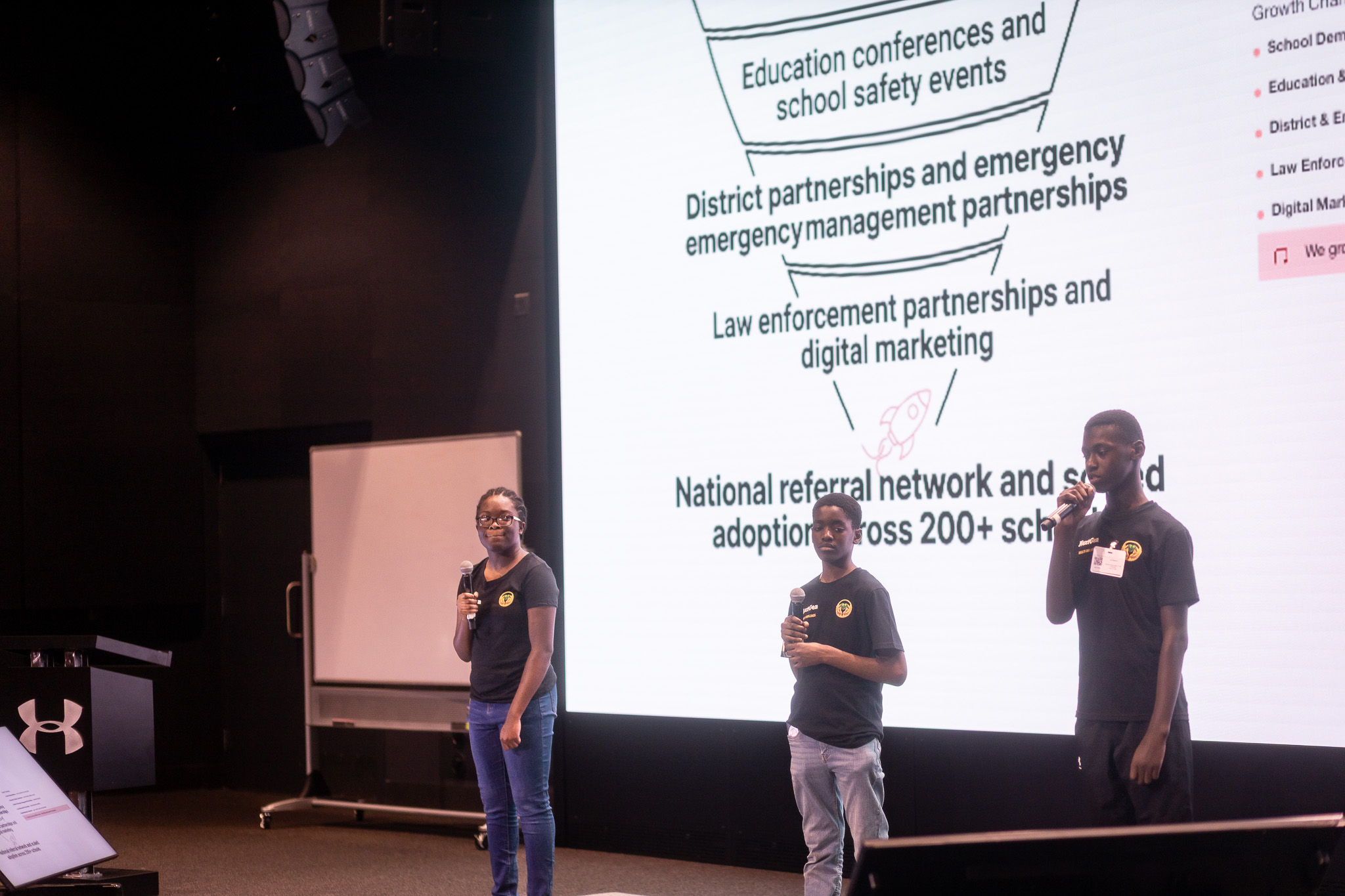 A young founder presenting an idea at Pitch Day