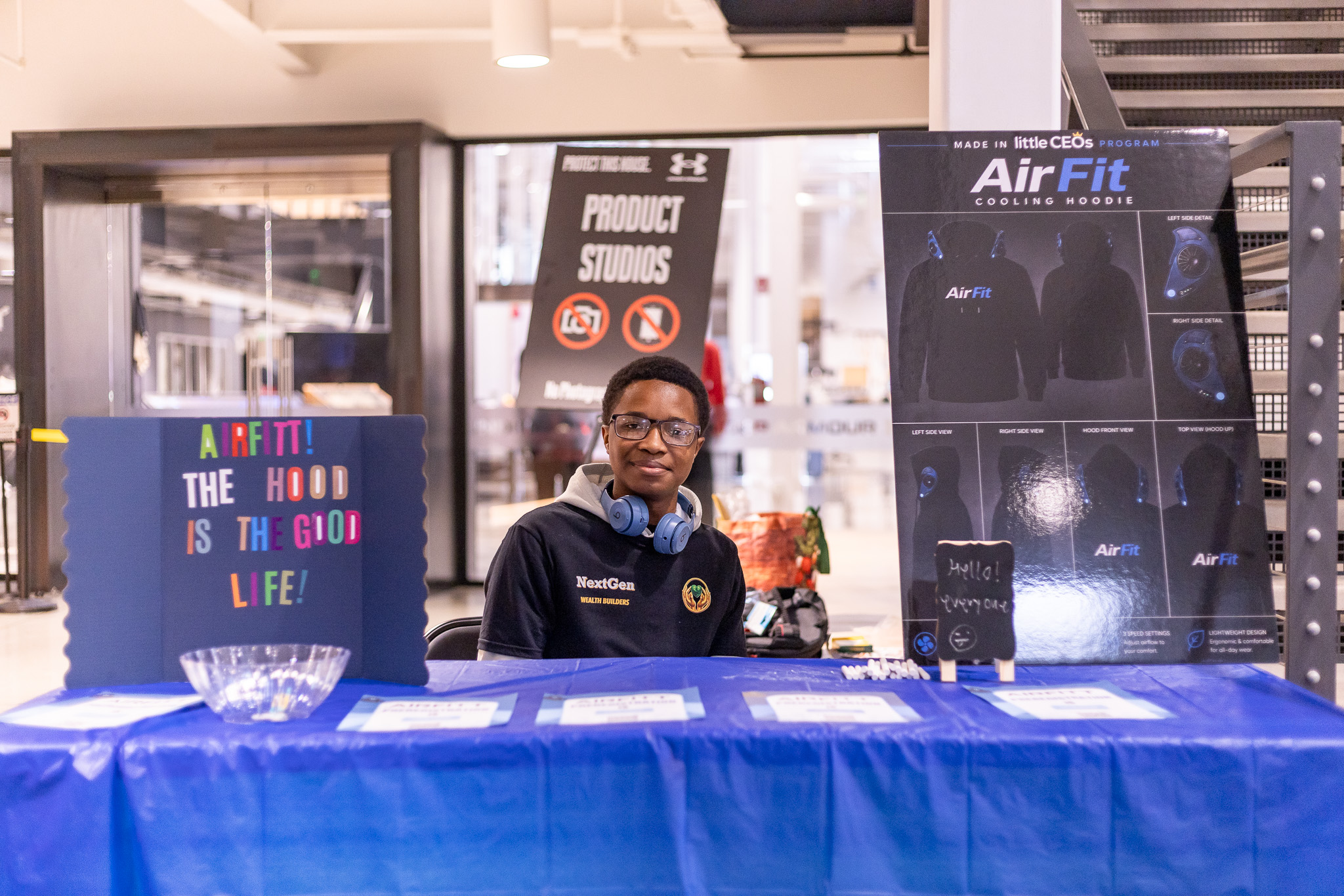 The AirFit venture booth at a youth business showcase