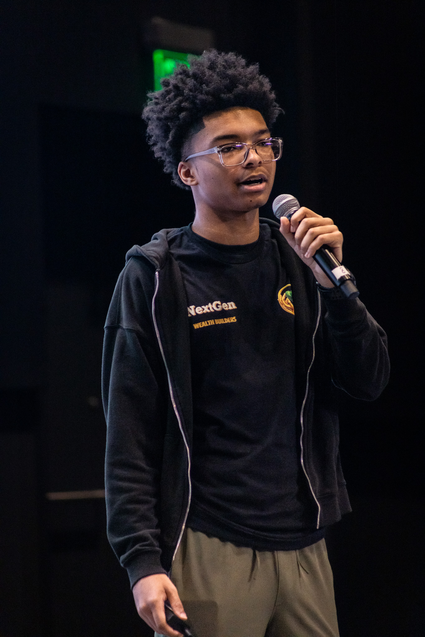 A young founder at a Flip-A-Heart showcase